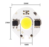 LEd 7w сob Smart IC 220V 6000K Круглый Светодиод 7w COB