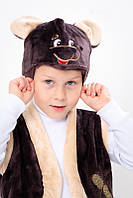 Новорічний карнавальний костюм для діток Ведмедик махра 98,104,110,116,122см шапочка, жилетка і штани