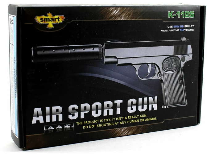 Детский металлический пистолет K-112S пистолет Browning M1910 с ...