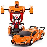 Машинка Трансформер Lamborghini Robot Car Size 18 ПОМАРАНЧЕВА, Робот-трансформер на радіокеруванні 1:18, фото 3