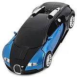 Машинка Трансформер Bugatti Robot Car Size 18 СИНЯ, Робот-трансформер на радіокеруванні 1:18, фото 4