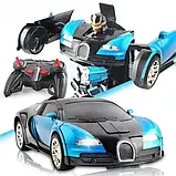 Машинка Трансформер Bugatti Robot Car Size 18 СИНЯ, Робот-трансформер на радіокеруванні 1:18, фото 5