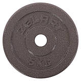 Диски (диски) для штанги сталеві сірі d — 30 мм Zelart TA-7789-5 (1 шт. х 5 кг), фото 3