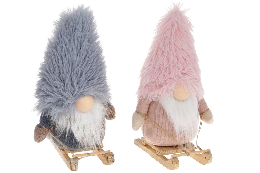 М'яка іграшка Гном на санчатах з LED-підсвічуванням, фото 1