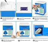 Сейф дитячий синій XR011, Дитячий сейф іграшка, Скарбничка з купюроприймачем, фото 5