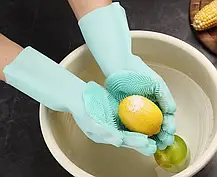 Рукавички для миття Super Gloves у коробці, Багатофункціональні силіконові рукавички для прибирання, фото 4