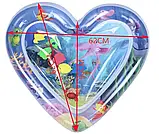 Дитячий розвиваючий водний килимок Lindo у формі серця з водою та рибками, Ігровий килимок для дітей, фото 2