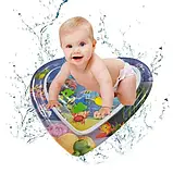 Дитячий розвиваючий водний килимок Lindo у формі серця з водою та рибками, Ігровий килимок для дітей, фото 5