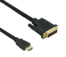 Кабель HDMI-DVI (V1.4) 1.5M, шнур перехідник HDMI DVI мідь, фото 3