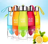 Пляшка ЗЕЛЕНА H2O Water Bottle 650 мл, Пляшка-соковижималка для води і напоїв, фото 6