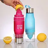 Пляшка ЗЕЛЕНА H2O Water Bottle 650 мл, Пляшка-соковижималка для води і напоїв, фото 8