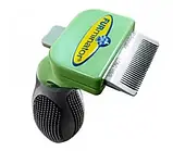 Фурмінатор маленький з кнопкою, Furminator для розчісування домашніх тварин, Гребінець для шерсті, фото 3