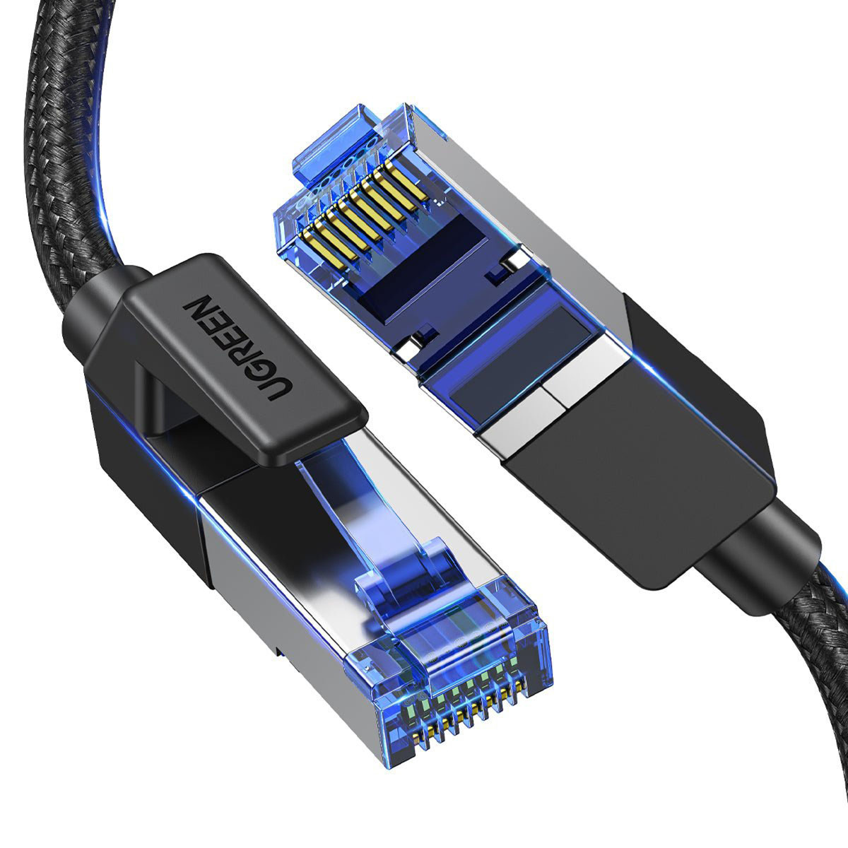 Ethernet Кабель Ugreen Cat8 - 40Gbps, 2000MHz, F/FTP, RJ45, 3м - Чорний