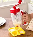Універсальний ручний міксер для тіста з дозатором Pancake Machine, Тістомішалка, Диспенсер для тіста, фото 6