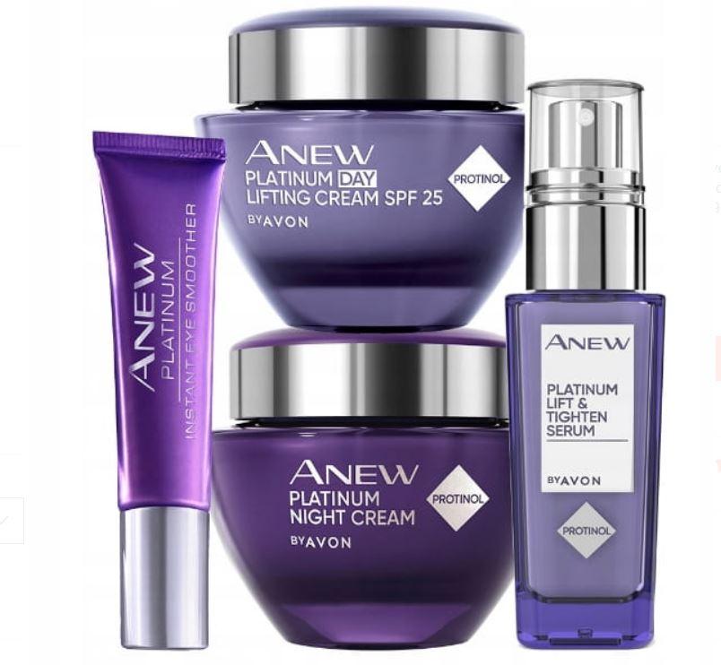 Набір «Ліфтинг та пружність» з технологією Protinol, 55+ Anew Platinum Night Replenishing Cream With Protinol з 4 одиниць, фото 1