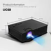 Проектор UC68 WIFI, Мультимедійний проектор, Міні-проектор для дому, Мультимедійний проектор, фото 8