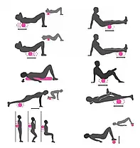 Ролик масажний для йоги, фітнесу СИНІЙ, Масажер для спини і ніг, Валик для фітнесу масажний, Валик для фітнесу масажний, фото 5