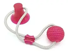 Іграшка для домашніх тварин з присоскою, Dog toy rope PULL, Гумова іграшка для собак, фото 4