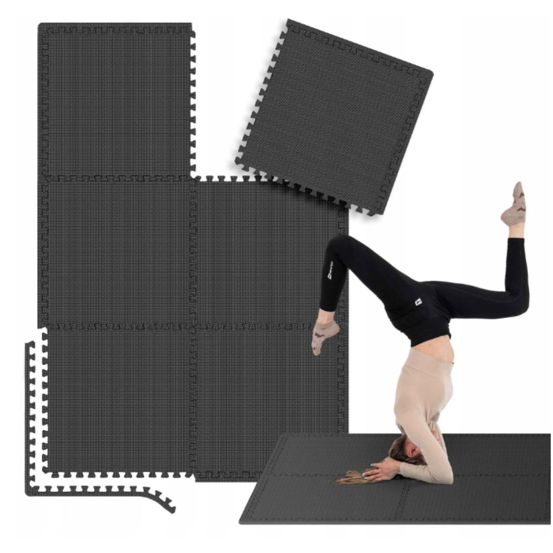 Мат-пазл Hop-Sport EVA 1см HS-A010PM - 6 частин чорний, фото 1