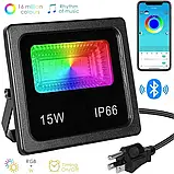 SMART LED прожектор 15W IP66 RGB bluetooth з додатком, Ліхтар на вулицю, Вуличний світильник, фото 8