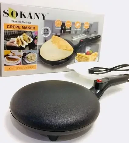 Сковородка для приготовления блинов Sokany SK-5208 Crepe Maker | Электрическая блинница - фото 7 - id-p1496468168