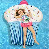 Пляжний надувний матрац Кекс 150х120х20 см (блакитний/рожевий), Матрац для плавання, фото 3