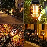 Водонепроникний ліхтар 52 см з ефектом полум'я Solar flame led light sensor activated, Ліхтар для саду, фото 11