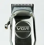 Машина для стрижки (шнур / бездротовий) VGR V035 (метал 2000maH) 20W, Набір для стрижки волосся, фото 6
