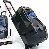 Переносна акумуляторна колонка з мікрофоном LiGE-1767 12"/USB/TF/FM/Bluetooth, Колонка-валіза, фото 5