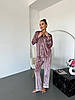 Жіноча піжама тепла Victoria's Secret сорочка і штани (Вікторія Сікрет) оксамит пудрова, фото 2