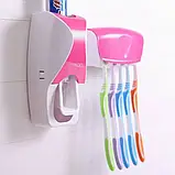 Диспенсер дозатор для зубної пасти та щіток автоматичний ZGT SKY СИНІЙ, фото 3