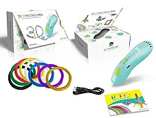 Ручка 3D акумуляторна з трафаретом K9901, 3D ручка для малювання, 3 д ручка, фото 3