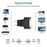 Адаптер Ugreen HDMI - DVI (24+5), 1080P, Для Відео - Чорний - 20123, фото 3