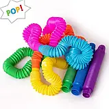 Розвиваючі сенсорні трубки Pop Tops, Іграшка антистрес, Дитяча сенсорна гофра, Дитяча сенсорна гофра, фото 6