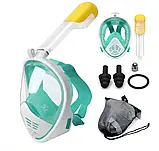 Підводна маска ЗЕЛЕНА S/M, Маска для підводного плавання EasyBreath, Маска для снорклінгу, Маска для снорклінгу, фото 5