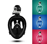 Підводна маска СИНЯ L/XL, Маска для підводного плавання EasyBreath, Маска для снорклінгу, Маска для снорклінгу, фото 5