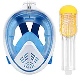 Підводна маска СИНЯ L/XL, Маска для підводного плавання EasyBreath, Маска для снорклінгу, Маска для снорклінгу, фото 6
