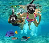 Підводна маска СИНЯ L/XL, Маска для підводного плавання EasyBreath, Маска для снорклінгу, Маска для снорклінгу, фото 9