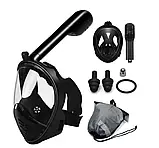 Підводна маска ЧОРНА S/M, Маска для підводного плавання EasyBreath, Маска для снорклінгу, Маска для снорклінгу, фото 8