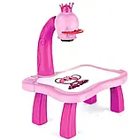Стіл для малювання дітей РОЖЕВИЙ зі світлодіодним підсвічуванням, Комплект для малювання, фото 2
