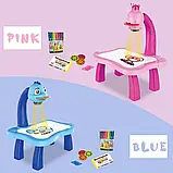 Стіл для малювання дітей РОЖЕВИЙ зі світлодіодним підсвічуванням, Комплект для малювання, фото 4