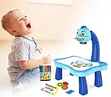 Стіл для малювання дітей ГОЛУБИЙ зі світлодіодним підсвічуванням, Комплект для малювання, фото 5