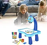 Стіл для малювання дітей ГОЛУБИЙ зі світлодіодним підсвічуванням, Комплект для малювання, фото 7