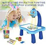 Стіл для малювання дітей ГОЛУБИЙ зі світлодіодним підсвічуванням, Комплект для малювання, фото 8