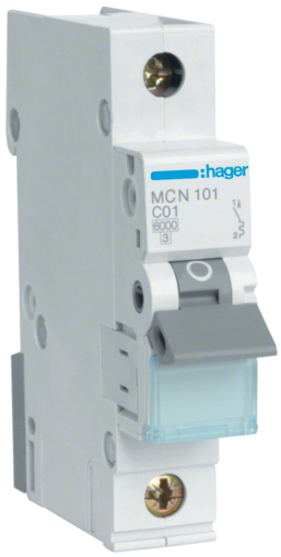 Автоматический выключатель Hager MCN101 1A 6кА 1 полюс тип С - фото 1 - id-p274668616