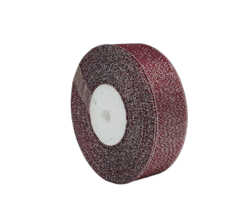 Парчова стрічка з срібною ниткою, ширина 2,5 см, колір-бордовий, метр, Бордовий, фото 1