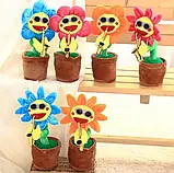 Електрична танцююча співоча квітка-саксофоніст Синій, Музична дитяча іграшка, що танцює, Музична дитяча іграшка, фото 3