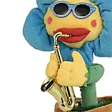 Електрична танцююча співоча квітка-саксофоніст Синій, Музична дитяча іграшка, що танцює, Музична дитяча іграшка, фото 4