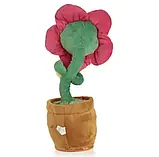 Електрична танцююча співоча квітка-саксофоніст Рожевий, Музична дитяча іграшка, що танцює, фото 3