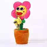 Електрична танцююча співоча квітка-саксофоніст Рожевий, Музична дитяча іграшка, що танцює, фото 7